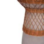 ΒΟΗΘΗΤΙΚΟ ΤΡΑΠΕΖΙ ΣΤΡΟΓΓΥΛΟ DELIA HM18167.03 FIBER CEMENT ΓΚΡΙ & RATTAN Φ40x45Υεκ - Image 6