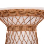 ΒΟΗΘΗΤΙΚΟ ΤΡΑΠΕΖΙ ΣΤΡΟΓΓΥΛΟ DELIA HM18167.02 FIBER CEMENT ΛΕΥΚΟ & RATTAN Φ40x45Υεκ - Image 5