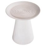 ΒΟΗΘΗΤΙΚΟ ΤΡΑΠΕΖΙ ΣΤΡΟΓΓΥΛΟ ROSS HM9708 ΜΑΣΙΦ ΞΥΛΟ MANGO ΣΕ ΛΕΥΚΟ Φ45x48Υεκ. - Image 3