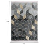 ΧΑΛΙ ΣΑΛΟΝΙΟΥ JOSIANE ΜΕ ΚΡΟΣΙΑ HM7814.18 ΓΚΡΙ ΧΡΥΣΟ 145X220 εκ. - Image 2