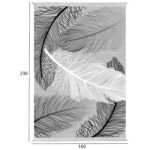 ΧΑΛΙ ΣΑΛΟΝΙΟΥ ΜΕ ΚΡΟΣΙΑ JOSIANE ΦΤΕΡΑ ΓΚΡΙ ΛΕΥΚΟ HM7675.38 160X230εκ. - Image 2