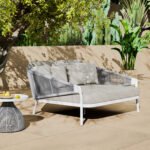 DAYBED ΣΕΙΡΑ XANTION HM6474.02 ΛΕΥΚΟ ΑΛΟΥΜΙΝΙΟ--ΣΧΟΙΝΙ--OLEFIN 157x147x88Υεκ - Image 2