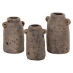 ΔΙΑΚΟΣΜΗΤΙΚA ΣΕΤ 3ΤΜΧ ΒΑΖA ΑΠΟ TERRACOTTA ΓΚΡΙ HM7710.11 Φ12Χ22Υ εκ - Image 5