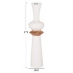 ΔΙΑΚΟΣΜΗΤΙΚΟ ΒΑΖΟ ΔΑΠΕΔΟΥ NEBULA HM4660.02L FIBER CEMENT ΛΕΥΚΟ--ΞΥΛΟ ΤΕΑΚ Φ45x172Υεκ - Image 2
