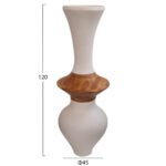 ΔΙΑΚΟΣΜΗΤΙΚΟ ΒΑΖΟ ΔΑΠΕΔΟΥ NEBULA HM4660.02S FIBER CEMENT ΛΕΥΚΟ--ΞΥΛΟ ΤΕΑΚ Φ45x115Υεκ - Image 2