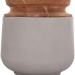 ΔΙΑΚΟΣΜΗΤΙΚΟ ΒΑΖΟ ΔΑΠΕΔΟΥ LINTER HM4662.03L FIBER CEMENT ΓΚΡΙ--ΞΥΛΟ ΤΕΑΚ Φ41x47Υ - Image 6