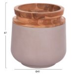 ΔΙΑΚΟΣΜΗΤΙΚΟ ΒΑΖΟ ΔΑΠΕΔΟΥ LINTER HM4662.05L FIBER CEMENT ΓΚΡΙ ΜΑΤ--ΞΥΛΟ ΤΕΑΚ Φ41x47Υεκ - Image 2