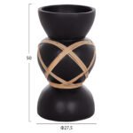 ΔΙΑΚΟΣΜΗΤΙΚΟ ΒΑΖΟ ΔΑΠΕΔΟΥ MAYNARD HM4672.01S TERRACOTTA ΜΑΥΡΟ-RATTAN Φ27.5x50Υ - Image 2