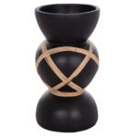 ΔΙΑΚΟΣΜΗΤΙΚΟ ΒΑΖΟ ΔΑΠΕΔΟΥ MAYNARD HM4672.01S TERRACOTTA ΜΑΥΡΟ-RATTAN Φ27.5x50Υ - Image 3