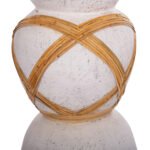 ΔΙΑΚΟΣΜΗΤΙΚΟ ΒΑΖΟ ΔΑΠΕΔΟΥ MAYNARD HM4672.02L TERRACOTTA ΛΕΥΚΟ--RATTAN Φ32x62.5Υεκ. - Image 5