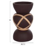 ΔΙΑΚΟΣΜΗΤΙΚΟ ΒΑΖΟ ΔΑΠΕΔΟΥ MAYNARD HM4672.07S TERRACOTTA ΣΟΚΟΛΑΤΙ-RATTAN Φ27.5x50Υεκ - Image 2