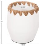 ΔΙΑΚΟΣΜΗΤΙΚΟ ΒΑΖΟ HM4369 ΤΕΡΑΚΟΤΑ ΣΕ ΛΕΥΚΟ ΜΕ ΠΛΕΞΗ ΨΑΘΑΣ ΣΤΟ ΣΤΟΜΙΟ Φ13x16Υεκ. - Image 2