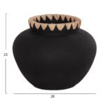 ΔΙΑΚΟΣΜΗΤΙΚΟ ΒΑΖΟ RENTON(M) HM4732 ΤΕΡΑΚΟΤΑ ΜΑΥΡH-ΠΛΕΞΗ ΨΑΘΑΣ ΣΤΟ ΣΤΟΜΙΟ Φ28x23Υεκ - Image 2