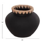 ΔΙΑΚΟΣΜΗΤΙΚΟ ΒΑΖΟ RENTON(S) HM4733 ΤΕΡΑΚΟΤΑ ΜΑΥΡH-ΠΛΕΞΗ ΨΑΘΑΣ ΣΤΟ ΣΤΟΜΙΟ Φ23x19Υεκ - Image 2