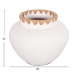 ΔΙΑΚΟΣΜΗΤΙΚΟ ΒΑΖΟ RENTON(M) HM4734 ΤΕΡΑΚΟΤΑ ΛΕΥΚΗ-ΠΛΕΞΗ ΨΑΘΑΣ ΣΤΟ ΣΤΟΜΙΟ Φ28x23Υεκ - Image 2