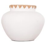 ΔΙΑΚΟΣΜΗΤΙΚΟ ΒΑΖΟ RENTON(S) HM4735 ΤΕΡΑΚΟΤΑ ΛΕΥΚΗ-ΠΛΕΞΗ ΨΑΘΑΣ ΣΤΟ ΣΤΟΜΙΟ Φ23x19Υεκ - Image 3