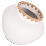 ΔΙΑΚΟΣΜΗΤΙΚΟ ΒΑΖΟ RENTON(S) HM4735 ΤΕΡΑΚΟΤΑ ΛΕΥΚΗ-ΠΛΕΞΗ ΨΑΘΑΣ ΣΤΟ ΣΤΟΜΙΟ Φ23x19Υεκ - Image 4