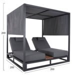 ΔΙΠΛΗ ΞΑΠΛΩΣΤΡΑ ΑΛΟΥΜΙΝΙΟΥ ΠΑΡΑΛΙΑΣ ΜΕ ΣΚΙΑΣΤΡΟ ΚΥΒΟΣ GALLANT HM6097.01 ΓΚΡΙ 2x2x2μ - Image 2