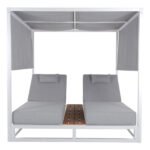 ΔΙΠΛΗ ΞΑΠΛΩΣΤΡΑ ΑΛΟΥΜΙΝΙΟΥ ΠΑΡΑΛΙΑΣ ΜΕ ΣΚΙΑΣΤΡΟ ΚΥΒΟΣ GALLANT HM6097.02 ΛΕΥΚΟ 2x2x2μ - Image 3