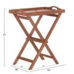 ΔΙΣΚΟΣ ΣΕΡΒΙΡΙΣΜΑΤΟΣ ΣΕ ΠΤΥΣΣΟΜΕΝΗ ΒΑΣΗ BARNABY HM4580 ΞΥΛΟ TEAK--ΦΥΣΙΚΟ 63x40x77Υεκ - Image 2