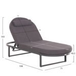 ΕΠΑΓΓΕΛΜATIKH ΞΑΠΛΩΣΤΡΑ MALLOW HM10715.03 ΣΚΟΥΡΟ ΓΚΡΙ ΑΛΟΥΜΙΝΙΟ & ΜΑΞΙΛΑΡΙ 198x71x103Υεκ - Image 2