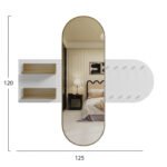 ΕΠΙΠΛΟ ΕΙΣΟΔΟΥ ΜΕ ΚΑΘΡΕΦΤΗ CHERYL HM9049.12 ΜΕΛΑΜΙΝΗ ΛΕΥΚΗ-SONAMA 125x40x120Yεκ. - Image 2