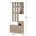 ΕΠΙΠΛΟ ΕΙΣΟΔΟΥ ΜΕ ΚΑΘΡΕΦΤΗ GORN HM2473.01 ΜΕΛΑΜΙΝΗ ΣΕ ΣΟΝΑΜΑ 90x24x190Υεκ - Image 2