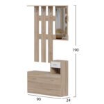 ΕΠΙΠΛΟ ΕΙΣΟΔΟΥ ΜΕ ΚΑΘΡΕΦΤΗ GORN HM2473.04 ΜΕΛΑΜΙΝΗ ΣΕ ΣΟΝΑΜΑ-ΛΕΥΚΟ 90x24x190Υεκ - Image 2