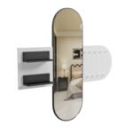 ΕΠΙΠΛΟ ΕΙΣΟΔΟΥ ΜΕ ΚΑΘΡΕΦΤΗ CHERYL HM9049.11 ΛΕΥΚΗ ΜΕΛΑΜΙΝΗ-ΜΑΥΡΟ ΜΑΡΜΑΡΟ 125x40x120Yεκ. - Image 4