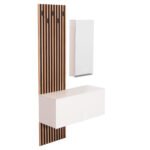 Αγόρασε ΕΠΙΠΛΟ ΕΙΣΟΔΟΥ ΜΕ ΚΑΘΡΕΠΤΗ MYLES HM18080.01 ΜΕΛΑΜΙΝΗ ΣΟΝΑΜΑ-ΛΕΥΚΟ 100x37x200Υεκ σε μοναδική τιμή στο clickforshop.gr