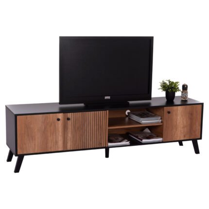 Αγόρασε ΕΠΙΠΛΟ ΤΗΛΕΟΡΑΣΗΣ KRUDEN HM9447.11 ΜΕΛΑΜΙΝΗ ΣΕ ΜΑΥΡΟ-ΦΥΣΙΚΟ 180x40x51Υεκ. σε μοναδική τιμή στο clickforshop.gr