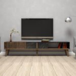 ΕΠΙΠΛΟ ΤΗΛΕΟΡΑΣΗΣ HM9512.02 ΜΕΛΑΜΙΝΗΣ ΚΑΡΥΔΙ ΚΑΙ ΟΨΗ ΜΑΥΡΟΥ ΜΑΡΜΑΡΟΥ 180x35x40Yεκ. - Image 4