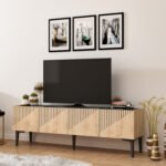ΕΠΙΠΛΟ ΤΗΛΕΟΡΑΣΗΣ ΣΕ ΦΥΣΙΚΟ ΧΡΩΜΑ ΚΑΙ ΕΠΙΦΑΝΕΙΑ ΜΑΥΡΟ ΜΑΡΜΑΡΟ 154x37x45Yεκ.HM9435.01 - Image 5