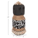 ΕΠΙΤΡΑΠΕΖΙΟ ΑΓΑΛΜΑΤΙΔΙΟ SUMBA HM4311 ΜΑΥΡΟ PARAS STONE-ΧΑΝΤΡΕΣ-SEAGRASS ΣΧΟΙΝΙ 7x7x17Yεκ. - Image 2