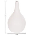 ΕΠΙΤΡΑΠΕΖΙΟ ΔΙΑΚΟΣΜΗΤΙΚΟ ΒΑΖΟ DENI HM4663.02L FIBER CEMENT ΣΕ ΛΕΥΚΟ--Φ26x39Υεκ - Image 2