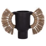 Αγόρασε ΕΠΙΤΡΑΠΕΖΙΟ ΔΙΑΚΟΣΜΗΤΙΚΟ ΒΑΖΟ ALICA HM4668.01L ΜΑΥΡΗ ΤΕΡΑΚΟΤΑ & GRASS--64x22x38Υεκ σε μοναδική τιμή στο clickforshop.gr