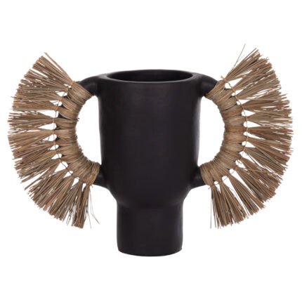 Αγόρασε ΕΠΙΤΡΑΠΕΖΙΟ ΔΙΑΚΟΣΜΗΤΙΚΟ ΒΑΖΟ ALICA HM4668.01L ΜΑΥΡΗ ΤΕΡΑΚΟΤΑ & GRASS--64x22x38Υεκ σε μοναδική τιμή στο clickforshop.gr