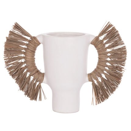 Αγόρασε ΕΠΙΤΡΑΠΕΖΙΟ ΔΙΑΚΟΣΜΗΤΙΚΟ ΒΑΖΟ ALICA HM4668.02L ΛΕΥΚΗ ΤΕΡΑΚΟΤΑ & GRASS--64x22x38Υεκ σε μοναδική τιμή στο clickforshop.gr