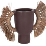 ΕΠΙΤΡΑΠΕΖΙΟ ΔΙΑΚΟΣΜΗΤΙΚΟ ΒΑΖΟ ALICA HM4668.07L ΣΟΚΟΛΑΤΙ ΤΕΡΑΚΟΤΑ & GRASS--64x22x38Υεκ - Image 4