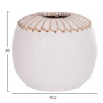 ΕΠΙΤΡΑΠΕΖΙΟ ΔΙΑΚΟΣΜΗΤΙΚΟ ΒΑΖΟ LENNOX HM4675.02L TΕΡΑΚΟΤΑ ΣΕ ΛΕΥΚΟ--Φ22x20Υεκ. - Image 2