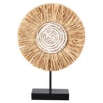 ΕΠΙΤΡΑΠΕΖΙΟ ΔΙΑΚΟΣΜΗΤΙΚΟ HM4224 ΙΝΕΣ RAFFIA ΣΕ ΦΥΣΙΚΟ-ΜΑΥΡΗ ΞΥΛΙΝΗ ΒΑΣΗ 18x9x43Υεκ. - Image 3