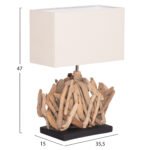 ΕΠΙΤΡΑΠΕΖΙΟ ΟΡΘΟΓΩΝΙΟ ΦΩΤΙΣΤΙΚΟ TWIGGY HM4424 DRIFTWOOD & ΛΕΥΚΟ ΚΑΠΕΛΟ 35.5x15x47Υεκ. - Image 2