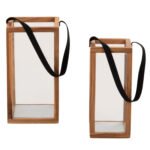 ΦΑΝΑΡΙΑ ΓΙΑ ΚΕΡΙΑ ΜΕ ΧΕΡΟΥΛΙA KAI ΓΥΑΛΙ HM4280 ΞΥΛΟ ΤΕΑΚ ΣΕ ΦΥΣΙΚΟ 21x21x40-70Υ εκ. - Image 3