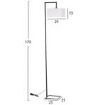 ΦΩΤΙΣΤΙΚΟ ΔΑΠΕΔΟΥ BRANS HM7532.11 ΜΕΤΑΛΛΟ ΜΑΥΡΟ--PVC ΛΕΥΚΟ ΚΑΠΕΛΟ 25x33x170Υεκ. - Image 2