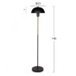 ΦΩΤΙΣΤΙΚΟ ΔΑΠΕΔΟΥ ΜΕΤΑΛΛΙΚΟ ΜΑΥΡΟ HM7579.01 ΜΑΥΡΟ ΧΡΥΣΟ Φ23x140εκ. - Image 2