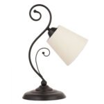 ΦΩΤΙΣΤΙΚΟ ΕΠΙΤΡΑΠΕΖΙΟ ΜΕΤΑΛΛΙΚΟ ΜΑΥΡΟ ΜΕ ΛΕΥΚΟ ΚΑΠΕΛΟ HM7568.01 21x47Υ εκ. - Image 3