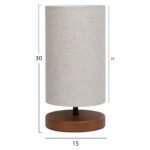 ΦΩΤΙΣΤΙΚΟ ΕΠΙΤΡΑΠΕΖΙΟ ΞΥΛΙΝΟ ΜΕ WICKER ΠΛΕΞΗ ΚΑΦΕ ΜΕ ΕΚΡΟΥ HM7596.02 15x30εκ. - Image 2