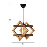 ΦΩΤΙΣΤΙΚΟ ΟΡΟΦΗΣ ΑΠΟ ΞΥΛΟ ΚΑΡΥΔΙ ΜΕ ΜΑΥΡΟ HM7514.01 25x31x82 εκ. - Image 2