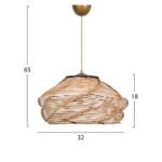 ΦΩΤΙΣΤΙΚΟ ΟΡΟΦΗΣ ΕΣΩΤΕΡΙΚΟΥ ΧΩΡΟΥ ΚΡΕΜΑΣΤΟ HM7365.01 ΑΠΟ ΞΥΛΟ ΚΑΙ BAMBOO ΦΥΣΙΚΟ 36x36x65Υ εκ. - Image 2