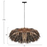 ΦΩΤΙΣΤΙΚΟ ΟΡΟΦΗΣ ORDEM HM4715 ΚΑΠΕΛΟ ΙΝΕΣ SISAL & ΜΠΑΝΑΝΑΣ-ΜΑΥΡΟ & ΦΥΣΙΚΟ Φ75εκ - Image 2